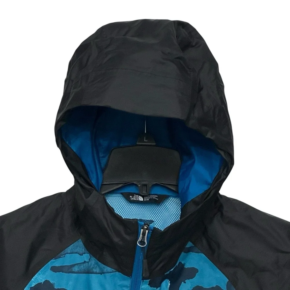 The North Face Jacket Mens‎ Medium DRYVENT Blue Windwall Camo Lightweight Hooded